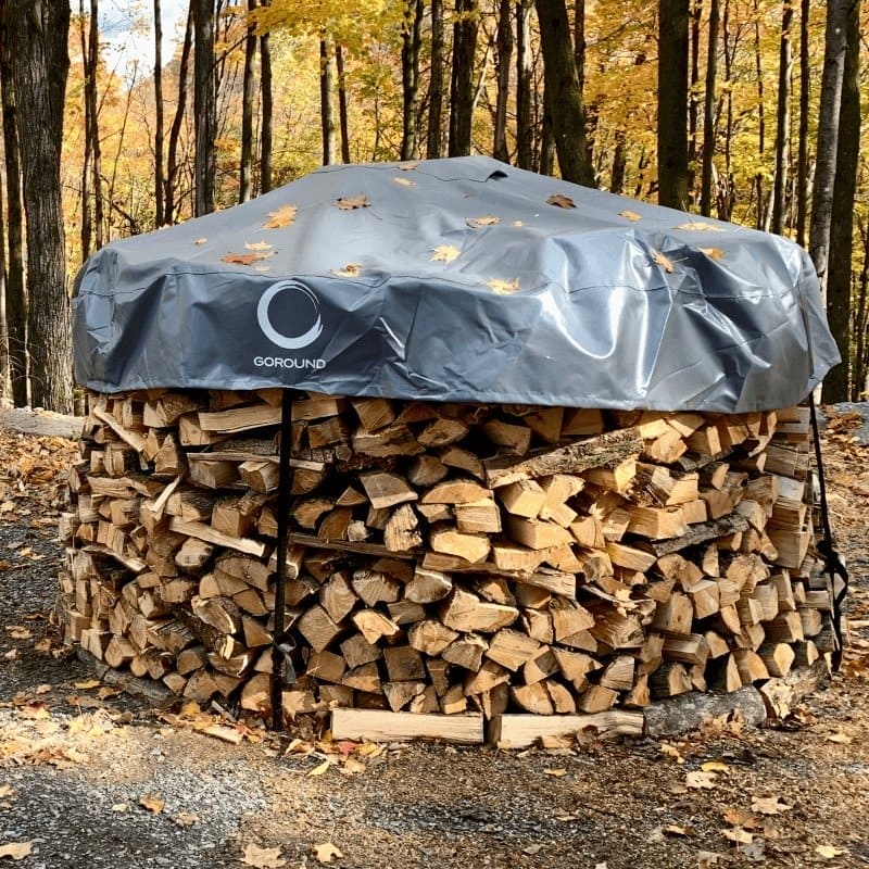 Sturdy & Durable Wood Cover GoRound Keep Your Firewood Dry 